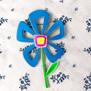 Vintage Enamel Neon Flower Pin